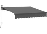 Outsunny Tenda A Morsetto Con Manovella Luce Solare Braccio Pieghevole Tenda Da Sole Protezione Uv 50+, Tenda Da Balcone Incl. Supporto A Parete Tenda Da Sole Grigio