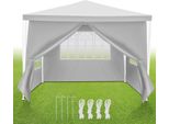 Tenda Da Festa Izrielar Con Pareti Laterali, Porta Con Cerniera E Finestre, Resistente Alle Intemperie, 3X3 M, Bianca