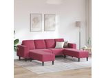 Vidaxl Divano Da Salotto 3 Pezzi Rosso Vino