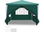 Aopunly Gazebo 3X3M Verde Con Pareti Laterali Tenda Party Protezione Uv Per Giardino Esterno Campeggio