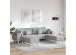 Vidaxl Divano Con Cuscini 3 Pezzi Tessuto Grigio Nuvola