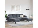 Vidaxl Divano Da Salotto 3 Pezzi Grigio Scuro
