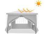 Gazebo Clanmacy Con Finestre Con Pannelli Laterali 3 X 3 M Bianco