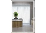 Homcom Specchio Da Bagno Con Illuminazione 70 X 50 Cm Specchio Led Con Funzione Di Memoria Specchio Da Parete Con Interruttore A Sfioramento, Specchio Illuminato Senza Nebbia Con 3 Colori Di Luce Bianco