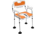 Sedia Da Doccia, Regolabile In Altezza, Design Resistente E Robusto, Arancione