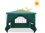 Gazebo Clanmacy Con Finestre Con Pannelli Laterali 3 X 3 M Blu