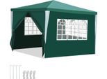 Gazebo Clanmacy Con Finestre Con Pannelli Laterali 3 X 3 M Verde