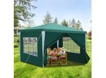 Bettizia 3X3M Gazebo Da Giardino Con Pannelli Laterali Tenda Portatile Impermeabile Con Tubo Di Ferro, Blu