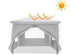 Hengda 3X3M Gazebo Da Giardino Con Pannelli Laterali Tenda Portatile Impermeabile Con Tubo Di Ferro, Bianco