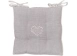 Gestepptes Sitzkissen - Today - Charme - Chambray Petite Broderie Constance - 40 X 40 Cm