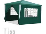 Aopunly 3X3M Gazebo Da Giardino Con Pannelli Laterali Tenda Portatile Impermeabile Con Tubo Di Ferro, Blu