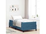 Vidaxl Struttura Letto Con Materasso Blu Scuro 80 X 200 Cm Tessuto