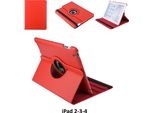 Custodia A Libro Per Tablet Apple Ipad 2-3-4 Rosso Ruotabile Per Ipad 2-3-4 2 Posizioni Di Visualizzazione