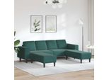 Vidaxl Divano Da Salotto 3 Pezzi Verde Scuro