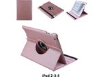 Custodia A Libro Per Tablet Apple Ipad 2-3-4 Ruotabile In Oro Rosa Per Ipad 2-3-4 2 Posizioni Di Visualizzazione