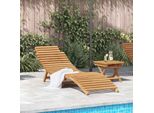 Vidaxl Lettino Prendisole Marrone 198 X 55 X 58,5 Cm In Legno Massiccio Di Teak