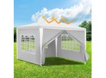 Tolletour 3X3M Gazebo Da Giardino Con Pannelli Laterali Tenda Portatile Impermeabile Con Tubo Di Ferro, Bianco