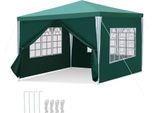 Gazebo Hengda Con Finestre Con Pannelli Laterali 3 X 3 M Verde