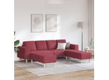 Vidaxl Divano Soggiorno 3 Pezzi Rosso Vino Poliestere