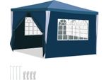 Gazebo Hengda Con Finestre Con Pannelli Laterali 3 X 3 M Blu