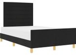 Vidaxl Struttura Letto Con Testiera Nera 120 X 200 Cm In Tessuto