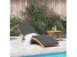 Vidaxl Lettino Da Giardino Marrone 198 X 55 X 58,5 Cm In Legno Massiccio Di Teak
