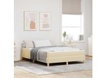 Vidaxl Letto A Molle Con Materasso Crema 160 X 200 Cm In Tessuto