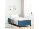 Vidaxl Letto A Molle Con Materasso Blu Scuro 90 X 200 Cm In Tessuto
