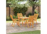 Vidaxl Sedia Da Giardino 4 Pezzi Marrone 57 X 72 X 109 Cm In Legno Massiccio Di Acacia