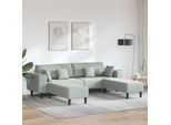 Vidaxl Divano Con Cuscini 3 Pezzi Velluto Grigio Chiaro