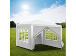 Izrielar Gazebo 3X3M Con Pareti Laterali Borsa Impermeabile Protezione Uv 50+G Gazebo Da Giardino Tenda Da Giardino Tenda Da Festa Bianco