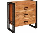 Vidaxl Credenza Marrone 66 X 33 X 70 Cm In Legno Massiccio Di Acacia