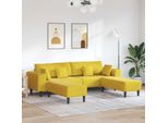 Vidaxl Divano Con Cuscini 3 Pezzi Velluto Giallo