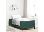 Vidaxl Struttura Letto Con Materasso Verde Scuro 90 X 200 Cm Tessuto