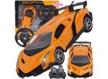Lolex | Auto Sportiva Rc - Arancione - 600 G - Telecomando - Luci A Led - Funzione Drift