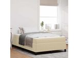 Vidaxl Struttura Letto Con Materasso Verde Chiaro-Grigio 120 X 200 Cm Tessuto