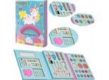 Lolex | Set Per Il Trucco Dei Bambini - 23 Colori - Con Specchio E Pennello - Giocattoli Per Il Trucco Delle Bambine