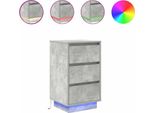 Syfax™ Comodino Con Luci Led Grigio Cemento 38X34X65 Cm