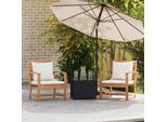 Vidaxl Sedia 2 Pezzi Marrone E Crema 65 X 60 X 76,5 Cm In Legno Massiccio Di Teak