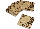 Sottobicchieri In Legno Set Da 6 Pezzi Sottobicchieri Motivo Geometrico Rovere Compensato