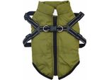 Vidaxl Cappotto Per Cani Con Pettorina Verde Oliva Xl Pile E Poliestere