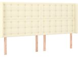 Syfax™ Testiera Ad Orecchio Crema 163X16X118/128 Cm In Pelle Finta