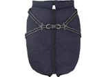 Vidaxl Cappotto Per Cani Con Pettorina Blu Navy 4XL Pile E Poliestere