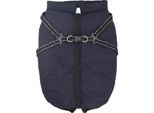 Vidaxl Cappotto Per Cani Con Pettorina Blu Navy 5XL Pile E Poliestere