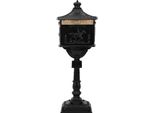 Vidaxl Cassetta Per Le Lettere In Piedi Con Contenitore Nero 42,5 X 29,5 X 117 Cm