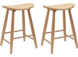 Vidaxl Sedie Da Pranzo 2 Pezzi Naturale 46 X 37 X 63 Cm Legno Di Gomma Massiccio