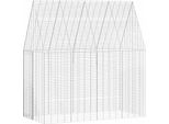 Vidaxl Gabbia Per Conigli Argento 400 X 100 X 210 Cm Acciaio Zincato