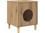 Vidaxl Casetta Per Gatti Artigianale In Rovere 42,5 X 40 X 53 Cm Materiale A Base Di Legno