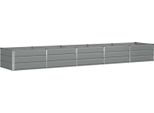 Vidaxl Fioriera Grigio Chiaro 400 X 80 X 45 Cm In Acciaio