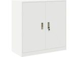 Vidaxl Armadio Bianco 90 X 40 X 90 Cm Acciaio Laminato A Freddo